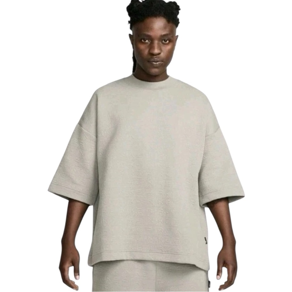 Nike Air Jacquard Knit Oversized Shirt Dark Stucco Grey Unisex Athleisure Size M